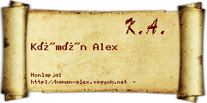 Kámán Alex névjegykártya